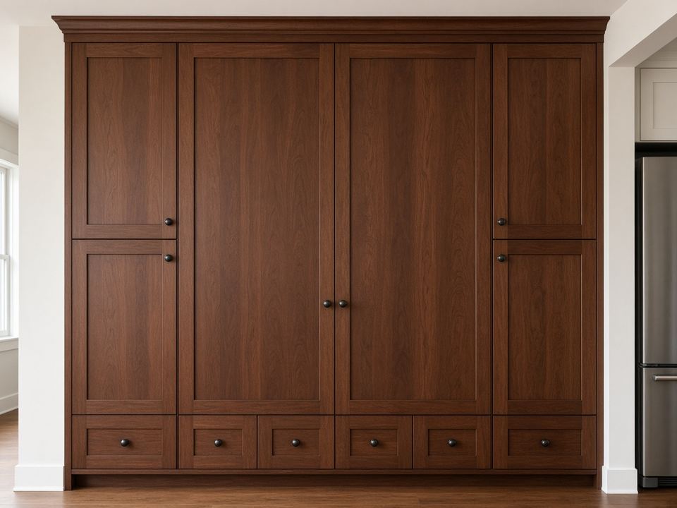 Tall pantry wall with crown molding